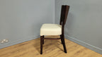 Dark Wood Side Chair – Ivory Faux Leather Seat Ideal Bedroom Office Desk Chair