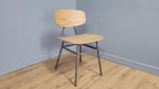 Mid Century Styled Ply Industrial Side Chair Metal Legs Stylish Ply Seat & Back