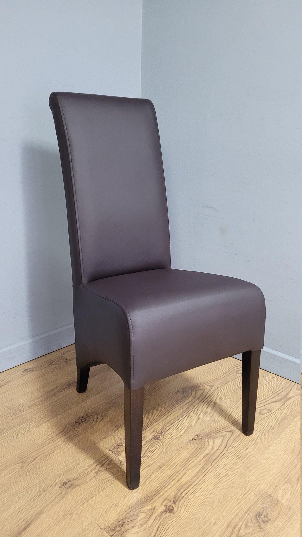 Brown Faux Leather Seat Padded Chair Ideal Bedroom Office Desk Chair