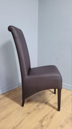 Brown Faux Leather Seat Padded Chair Ideal Bedroom Office Desk Chair
