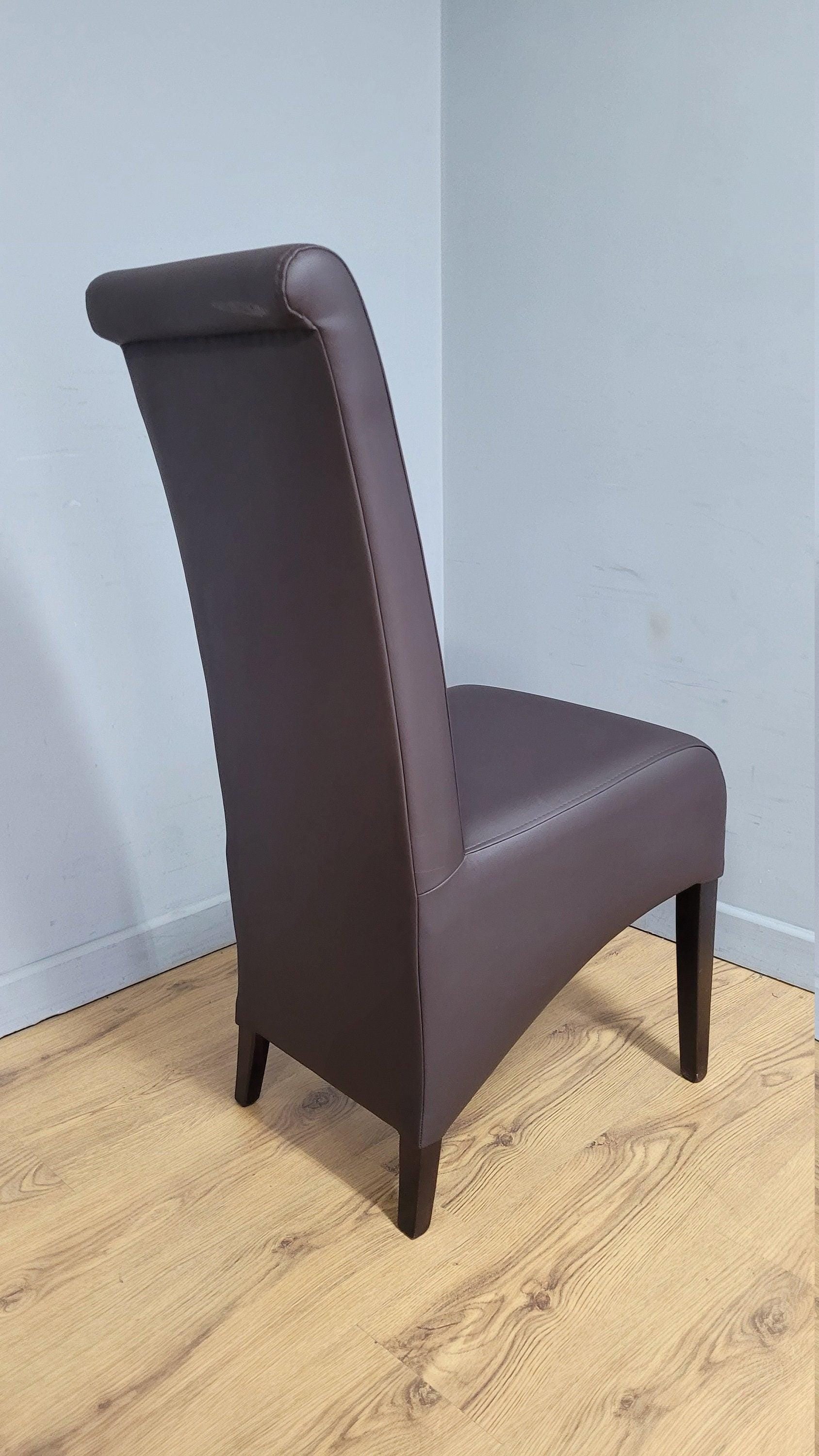 Brown Faux Leather Seat Padded Chair Ideal Bedroom Office Desk Chair