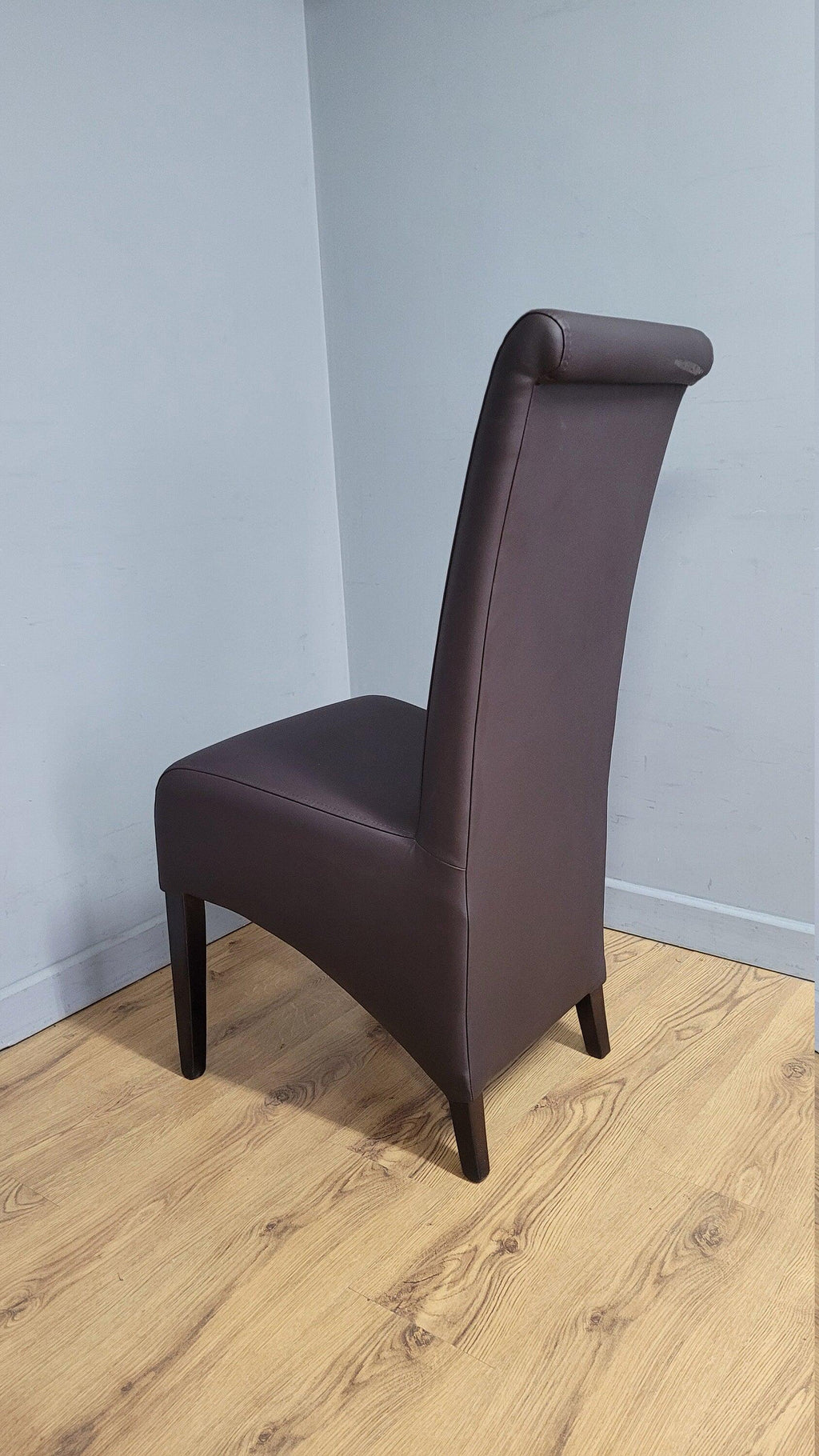 Brown Faux Leather Seat Padded Chair Ideal Bedroom Office Desk Chair