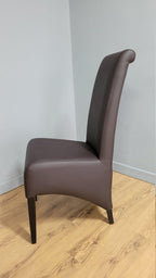 Brown Faux Leather Seat Padded Chair Ideal Bedroom Office Desk Chair