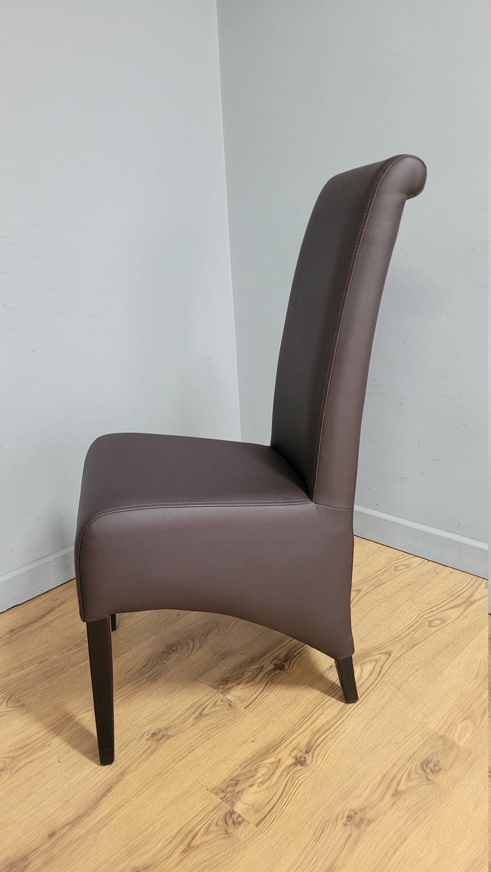 Brown Faux Leather Seat Padded Chair Ideal Bedroom Office Desk Chair