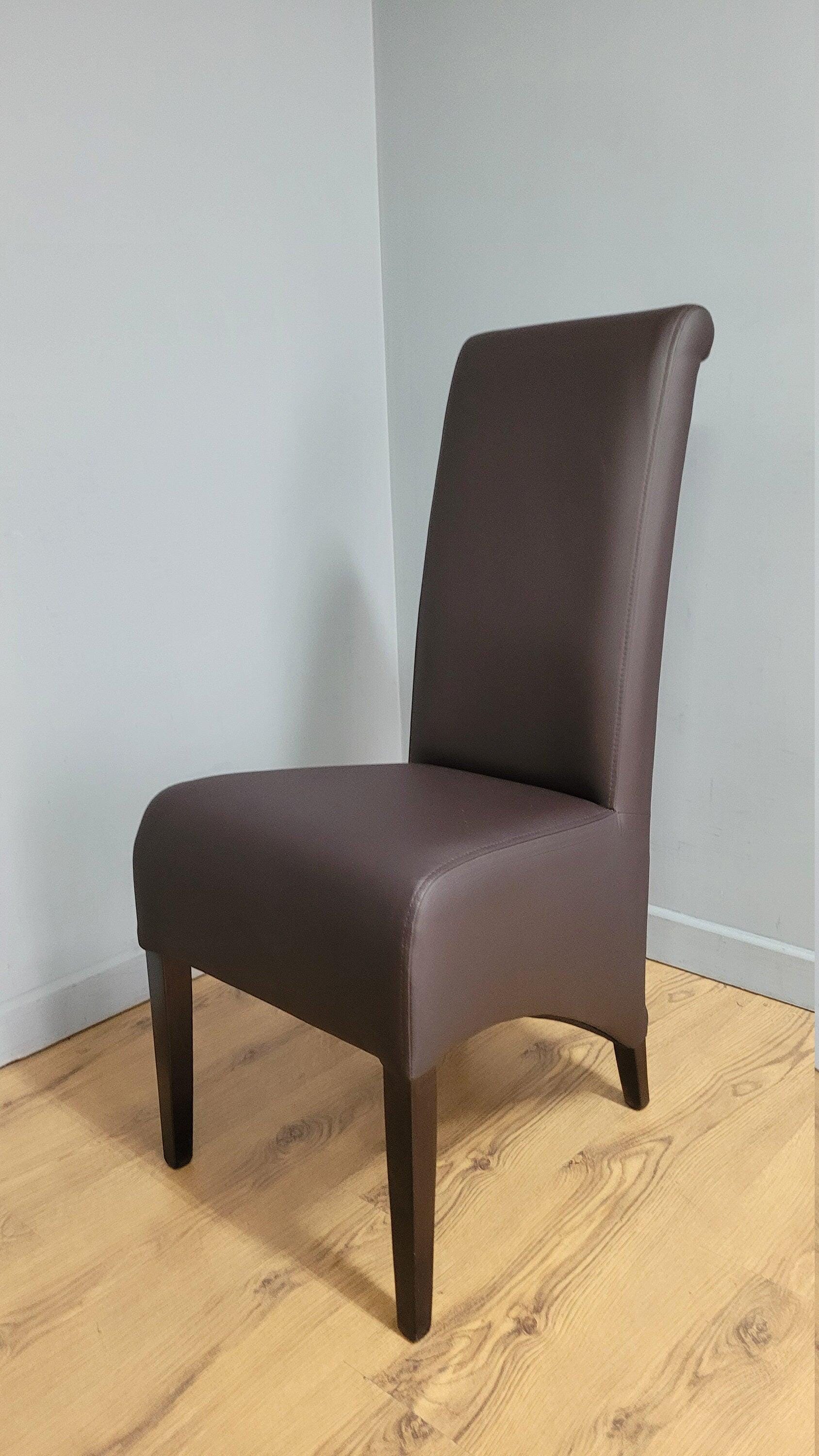 Brown Faux Leather Seat Padded Chair Ideal Bedroom Office Desk Chair