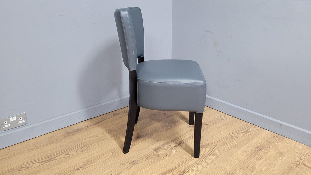 Grey Faux Leather Seat Padded Chair Ideal Bedroom Office Desk Chair
