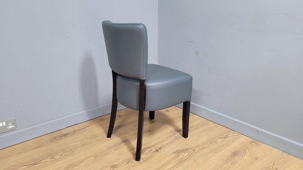 Grey Faux Leather Seat Padded Chair Ideal Bedroom Office Desk Chair