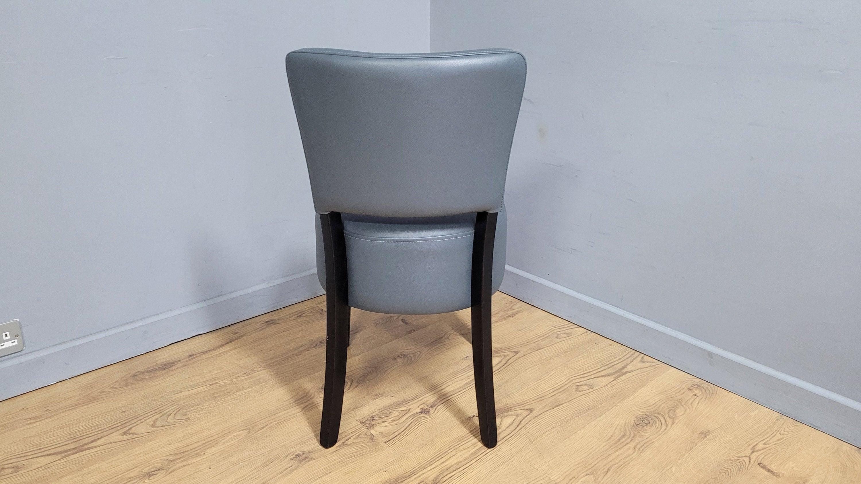 Grey Faux Leather Seat Padded Chair Ideal Bedroom Office Desk Chair
