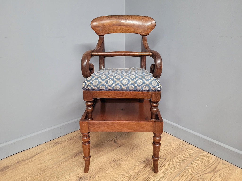 Antique Regency Mahogany Childs Chair On Stand High Chair