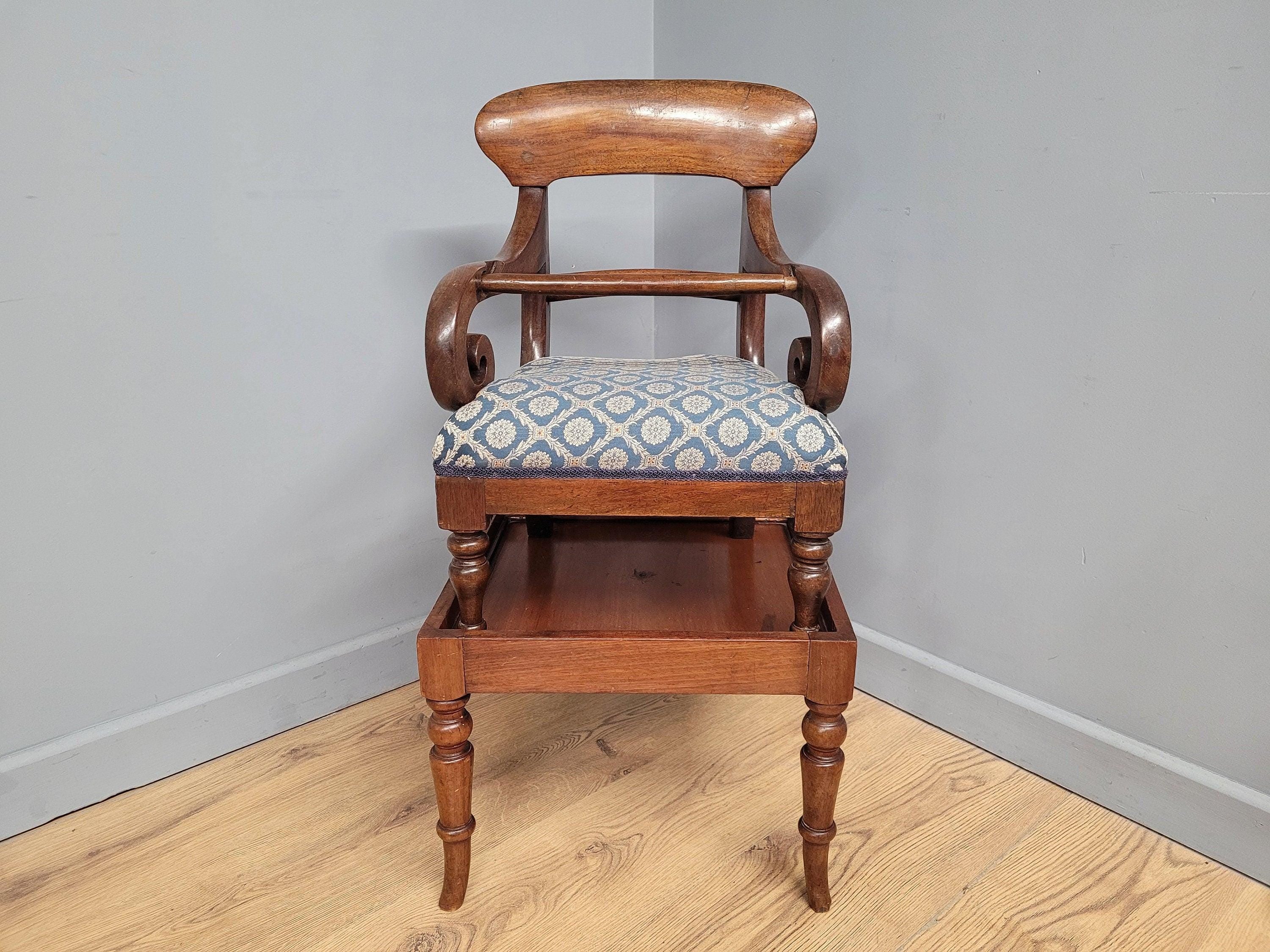 Antique Regency Mahogany Childs Chair On Stand High Chair