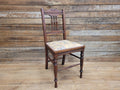 Antique Mahogany Framed Edwardian Hall Bedroom Chair Vintage Floral Fabric
