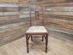 Antique Mahogany Framed Edwardian Hall Bedroom Chair Vintage Floral Fabric