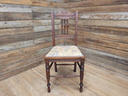 Antique Mahogany Framed Edwardian Hall Bedroom Chair Vintage Floral Fabric