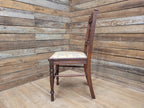 Antique Mahogany Framed Edwardian Hall Bedroom Chair Vintage Floral Fabric
