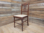 Antique Mahogany Framed Edwardian Hall Bedroom Chair Vintage Floral Fabric