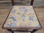 Antique Mahogany Framed Edwardian Hall Bedroom Chair Vintage Floral Fabric