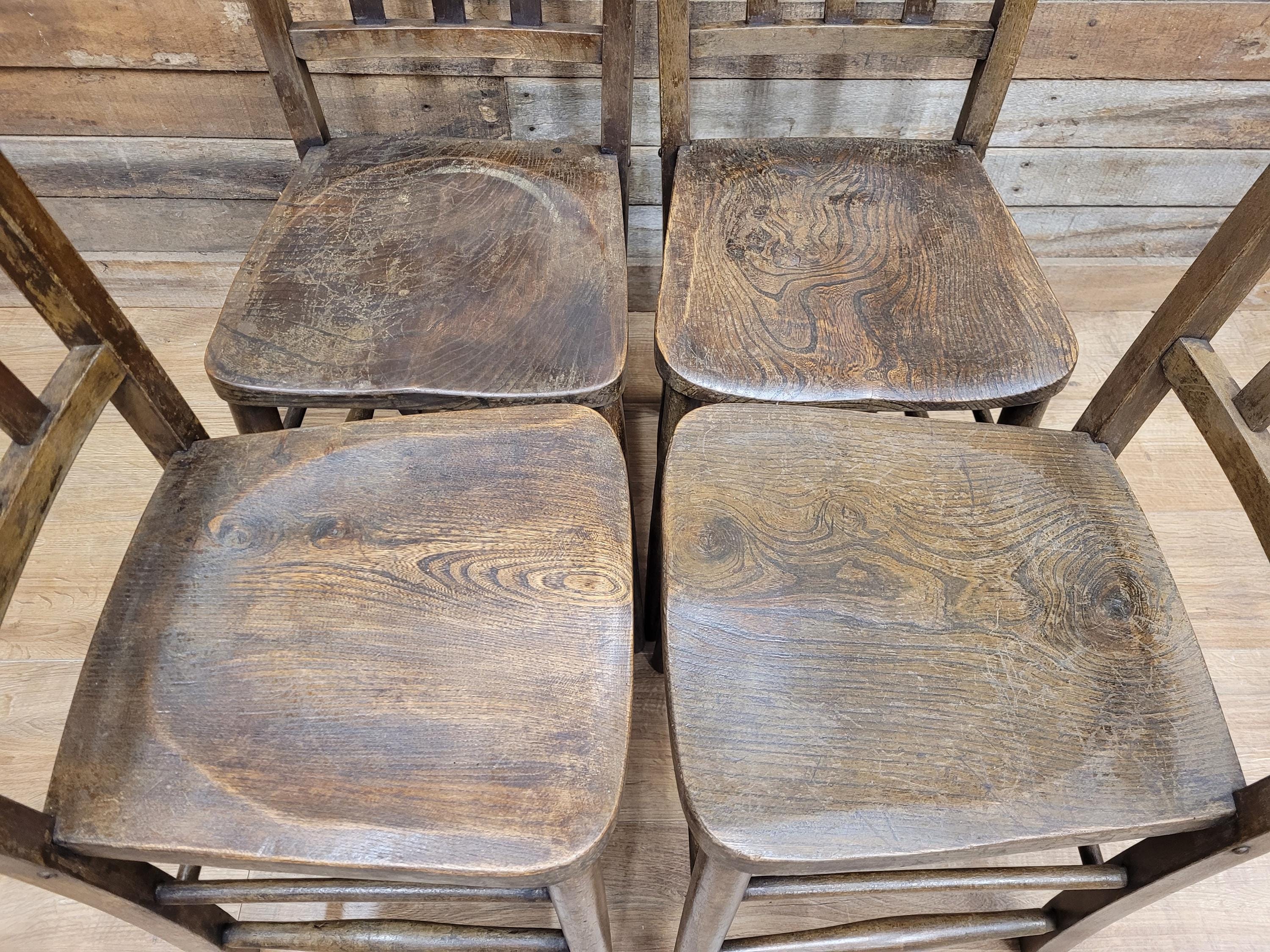 10 Vintage CC41 Herbert E Chapple Utility Chairs Elm & Beech Dining Chairs