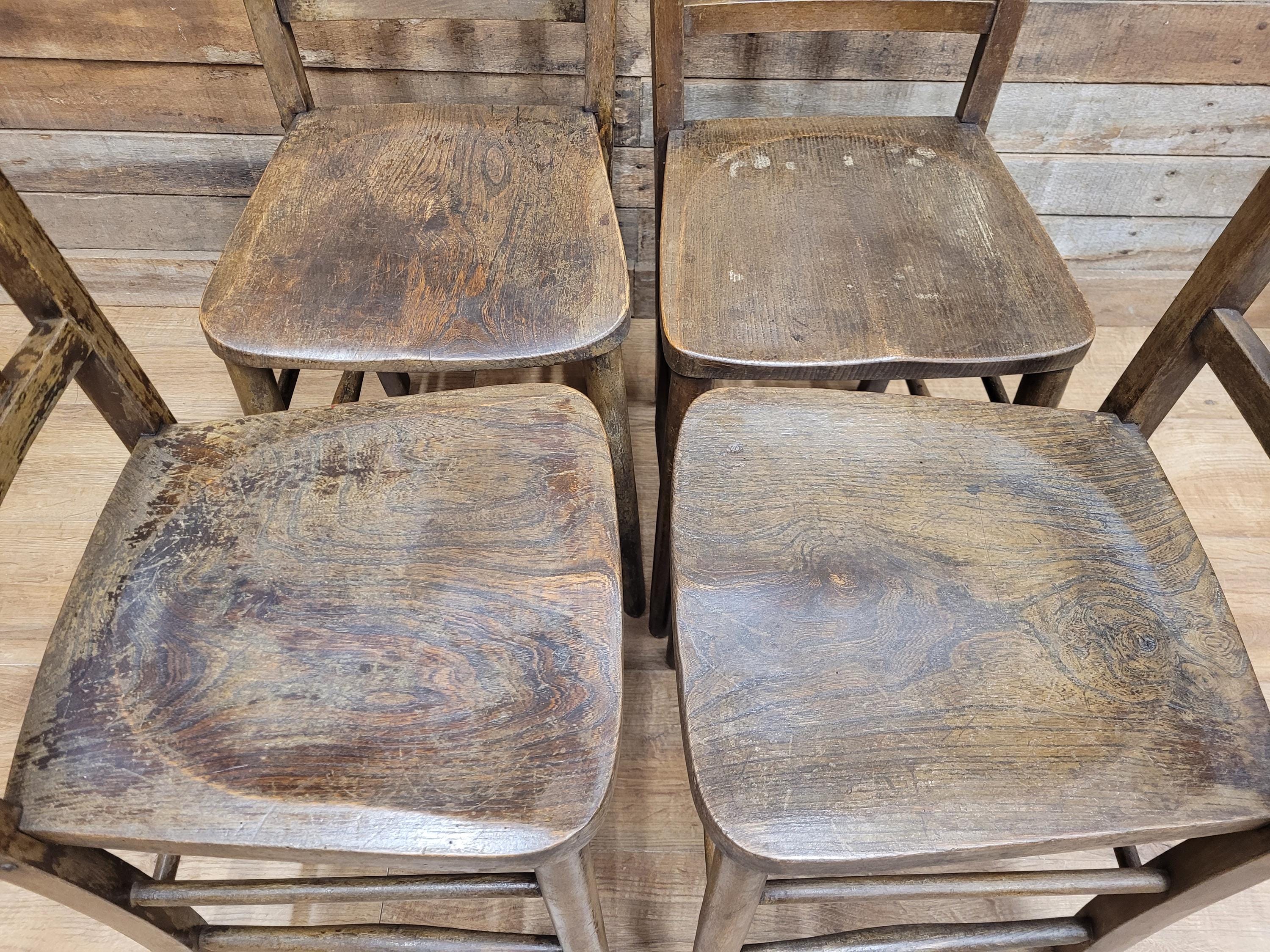 10 Vintage CC41 Herbert E Chapple Utility Chairs Elm & Beech Dining Chairs