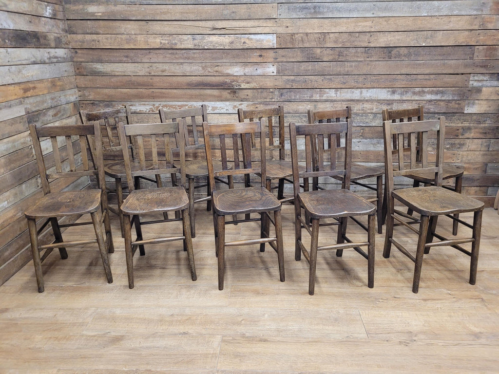 10 Vintage CC41 Herbert E Chapple Utility Chairs Elm & Beech Dining Chairs