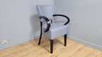 Grey Faux Leather Seat Padded Armchair Ideal Bedroom Office Desk Chair