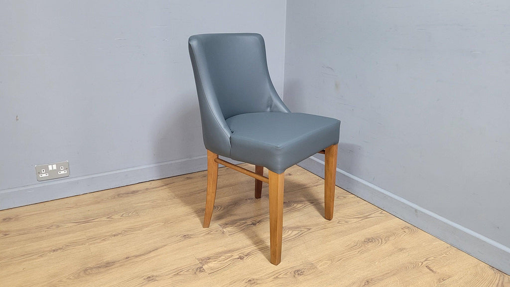 Embrace Oak Side Chair Grey Faux Leather Ideal Bedroom Office Desk Chair