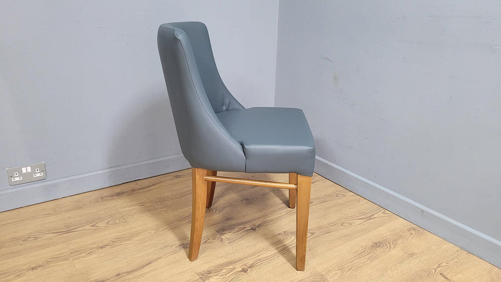 Embrace Oak Side Chair Grey Faux Leather Ideal Bedroom Office Desk Chair