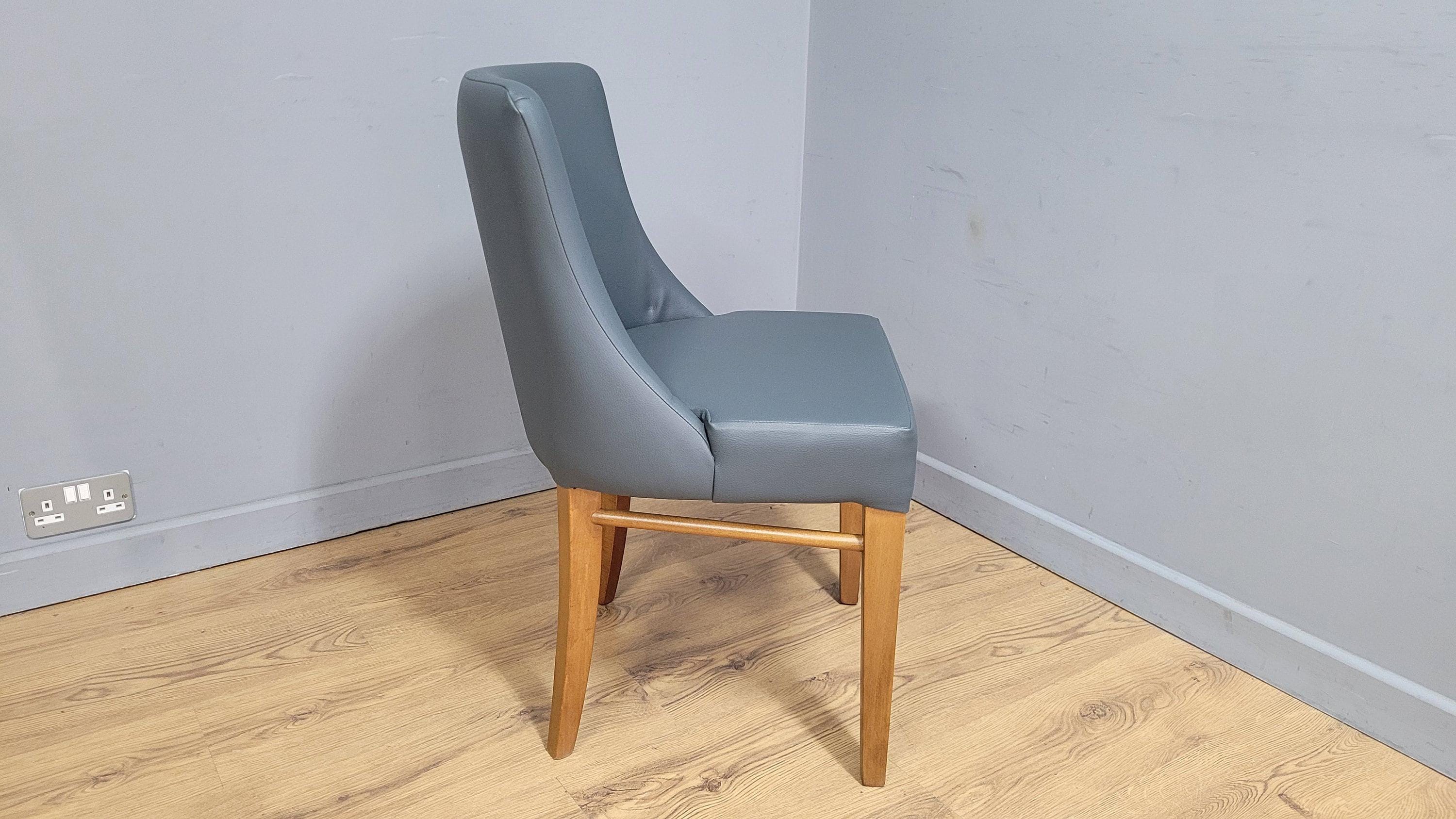Embrace Oak Side Chair Grey Faux Leather Ideal Bedroom Office Desk Chair