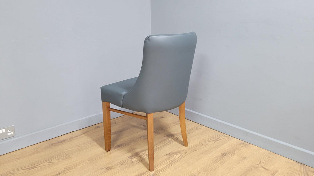 Embrace Oak Side Chair Grey Faux Leather Ideal Bedroom Office Desk Chair
