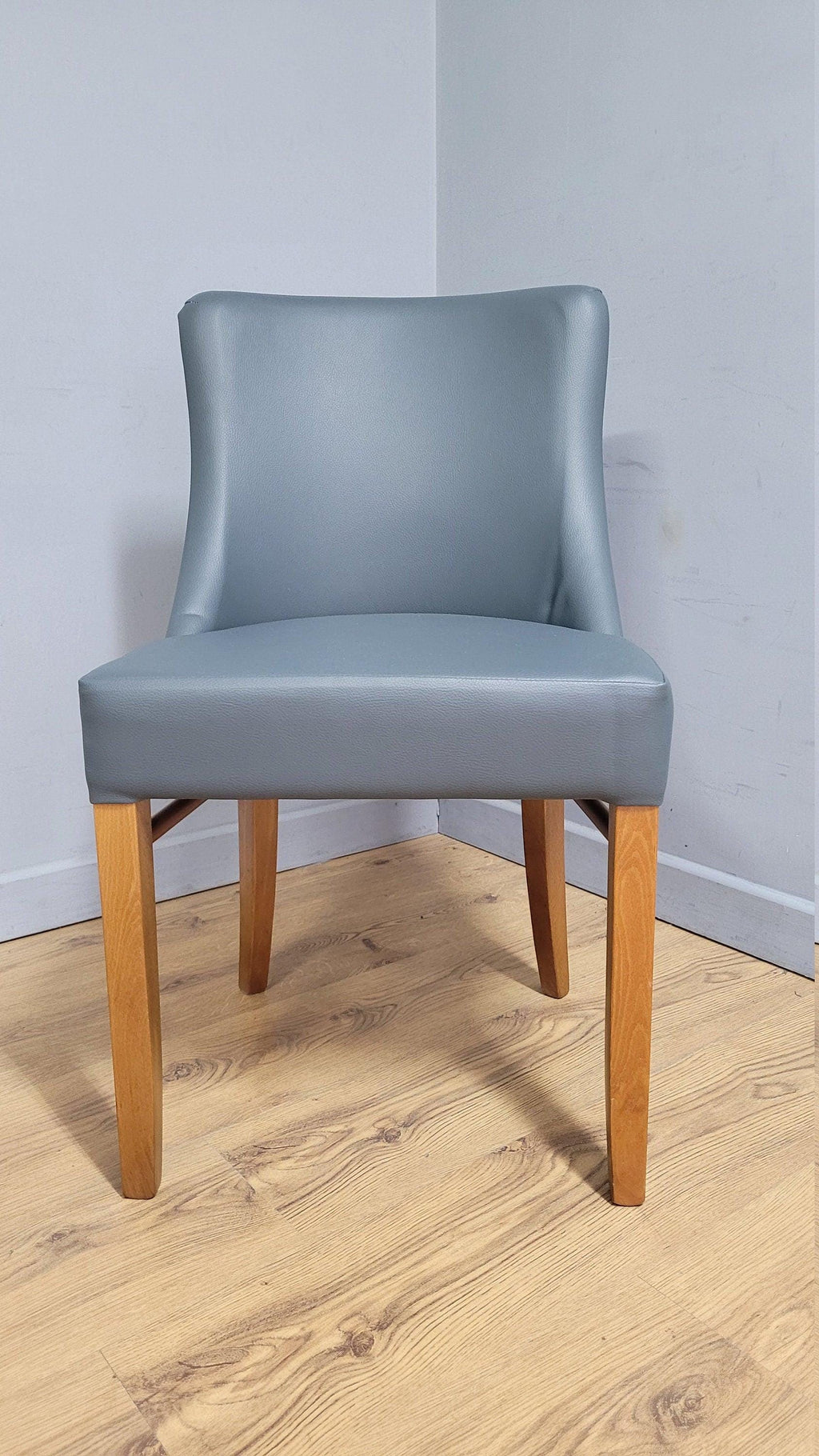 Embrace Oak Side Chair Grey Faux Leather Ideal Bedroom Office Desk Chair