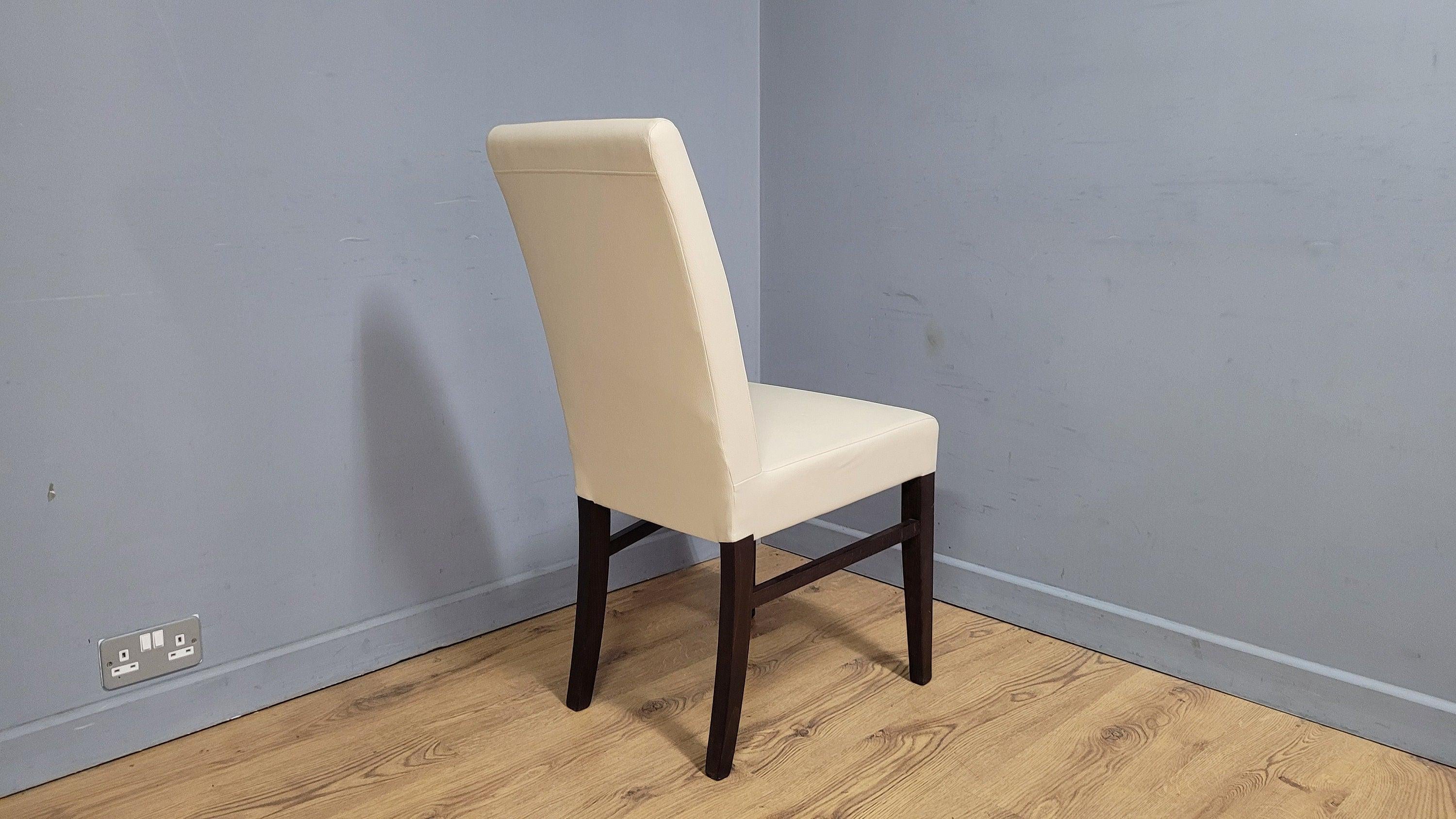 Cream Faux Leather Seat Padded Chair Ideal Bedroom Office Desk Chair