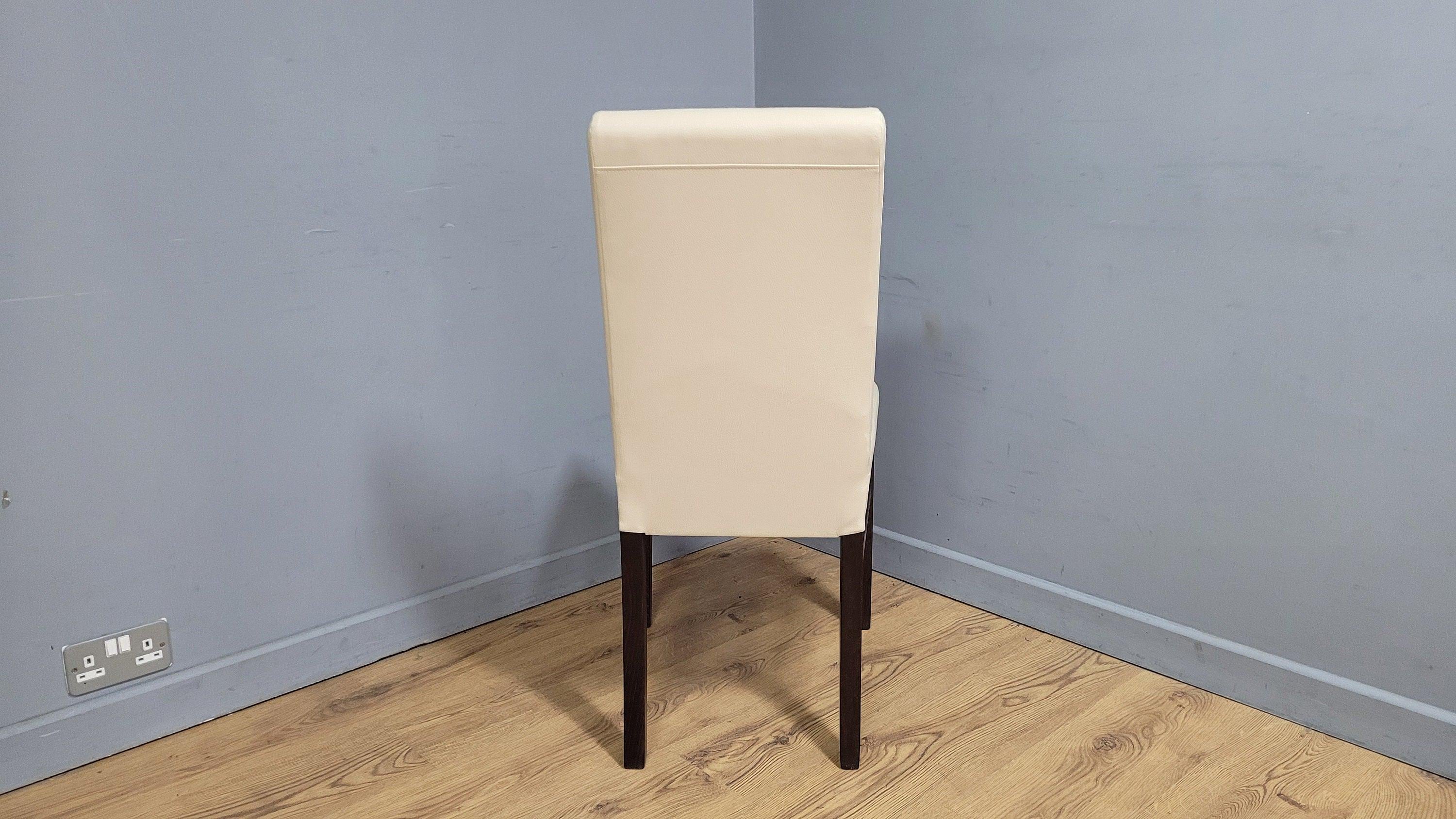 Cream Faux Leather Seat Padded Chair Ideal Bedroom Office Desk Chair