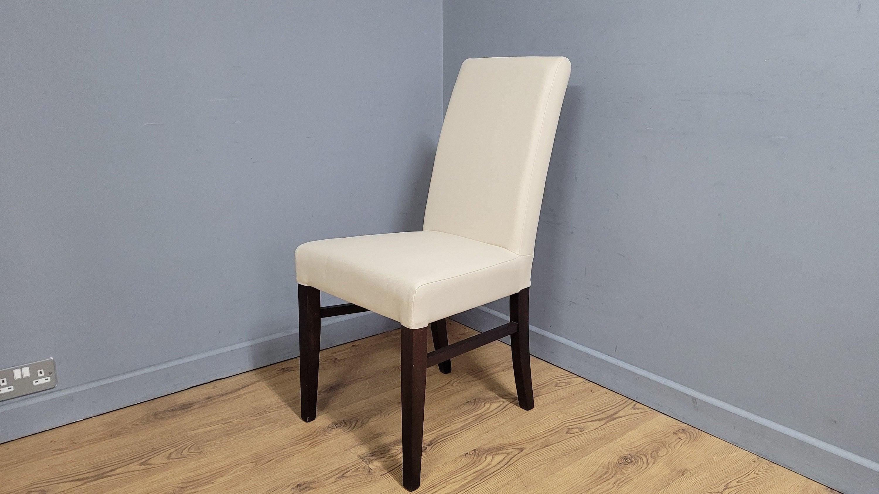 Cream Faux Leather Seat Padded Chair Ideal Bedroom Office Desk Chair