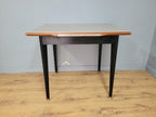 Mid Century Extending Formica Dining Table Adjustable Feet Pin Legs Black Frame