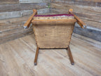 Vintage Oak Ox Blood Maroon PVC Vinyl Kinky Fun Chair