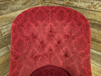 Antique Victorian Chesterfield Buttoned Spoon Back Nursing Chair Red Fabric