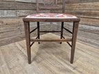 Edwardian Inlaid Framed Hall Bedroom Chair William Morris Strawberry Thief Pad