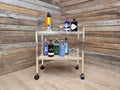 Mid Century Kitsch Marble Effect Two Tier Retro Drinks Trolley 1970s