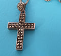 Vintage Silver Chunky Cross With White Stones Hallmarked 925, 18 Inch Chain