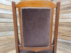 Antique Victorian Mahogany Slipper Chair with Brown Velour Upholstery
