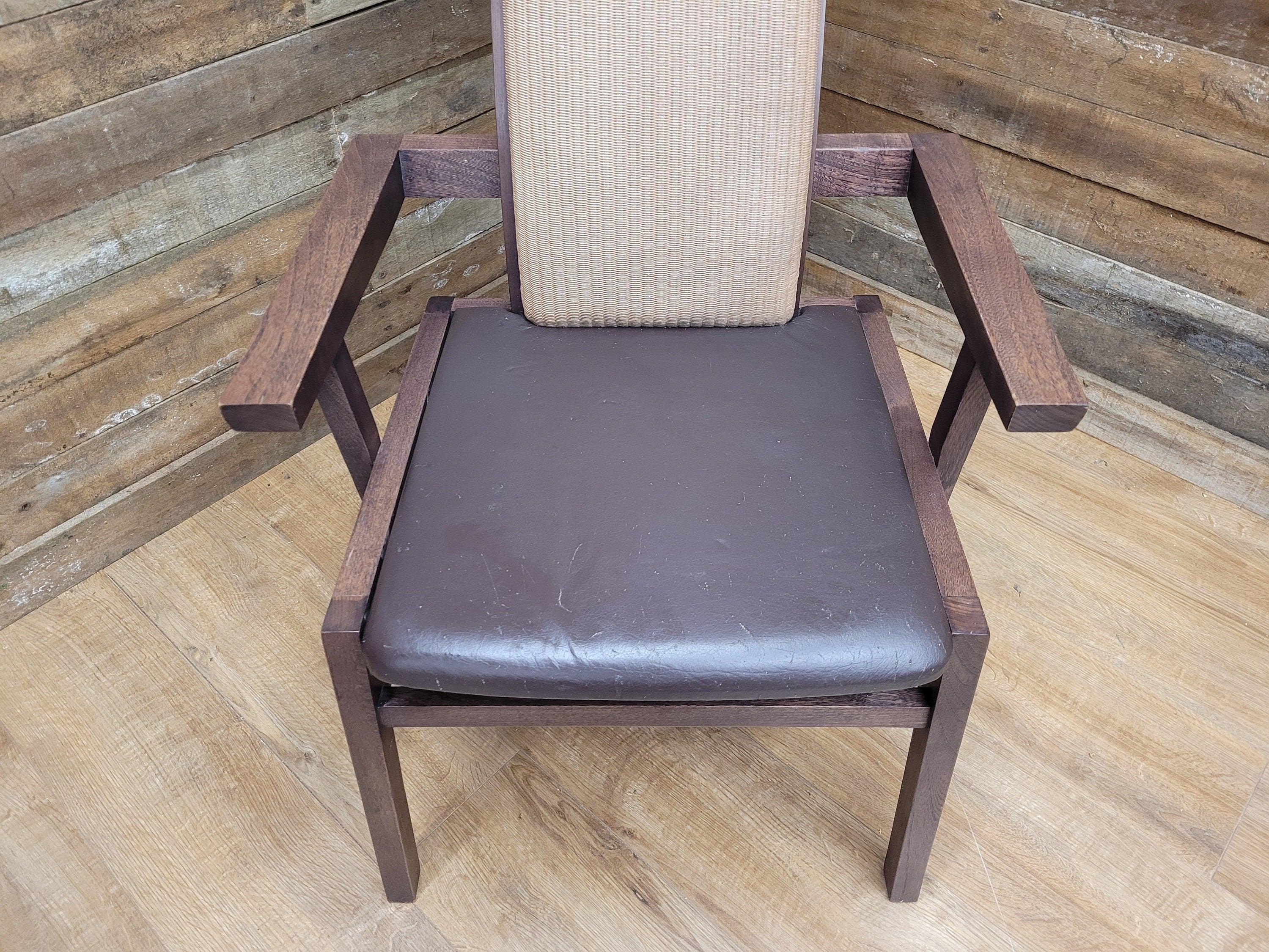 Contemporary Wicker Back Bedroom Chair Bucket Armchair