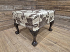 Vintage Country House Claw Ball Foot Rectangular Footstool Upholstered Pad