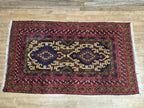 Vintage Hand-Knotted Wool Rug Traditional Style Carpet 190x110cm