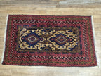 Vintage Hand-Knotted Wool Rug Traditional Style Carpet 190x110cm