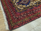 Vintage Hand-Knotted Wool Rug Traditional Style Carpet 190x110cm
