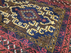Vintage Hand-Knotted Wool Rug Traditional Style Carpet 190x110cm