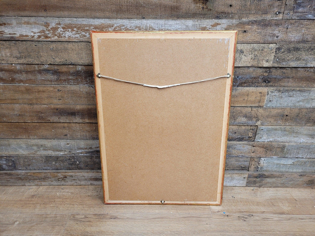 Vintage Gilt Over Mantle Wall Mirror Gold Distressed Framed