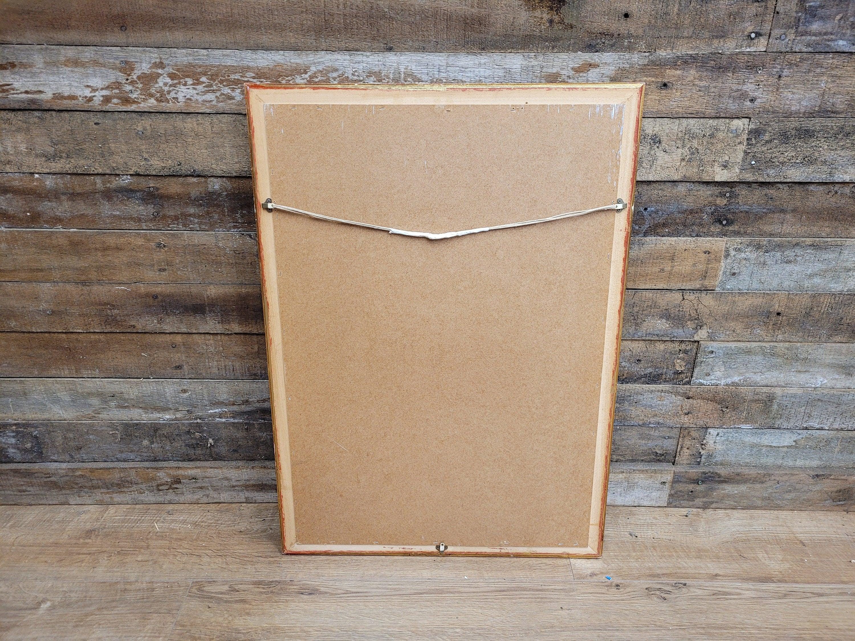 Vintage Gilt Over Mantle Wall Mirror Gold Distressed Framed