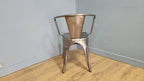 French Bistro Style Industrial Side Chair Gun Metal Bedroom Office Desk Chair