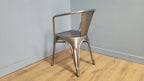 French Bistro Style Industrial Side Chair Gun Metal Bedroom Office Desk Chair