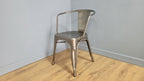 French Bistro Style Industrial Side Chair Gun Metal Bedroom Office Desk Chair